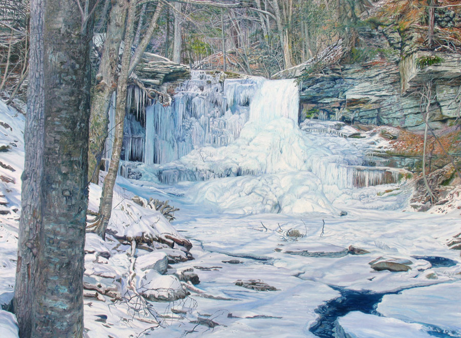 frozen waterfall Rickett's Glen!