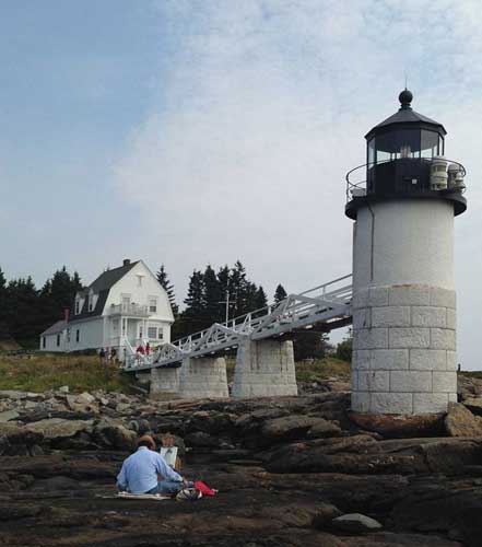 painting at Port Clyde, Maine in August 2014