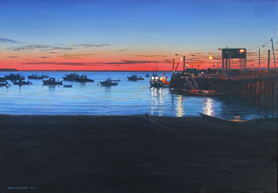 the ferry stop at dawn